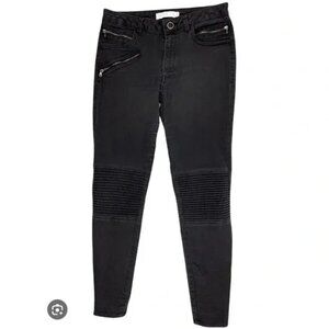 ZARA black GUC biker jeans with zippers size 4